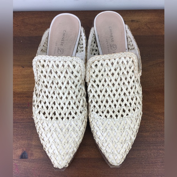 CHINESE LAUNDRY Mayflower Woven Heeled Mule Pointed Toe Beige Women’s Size 7.5. - Picture 5 of 11